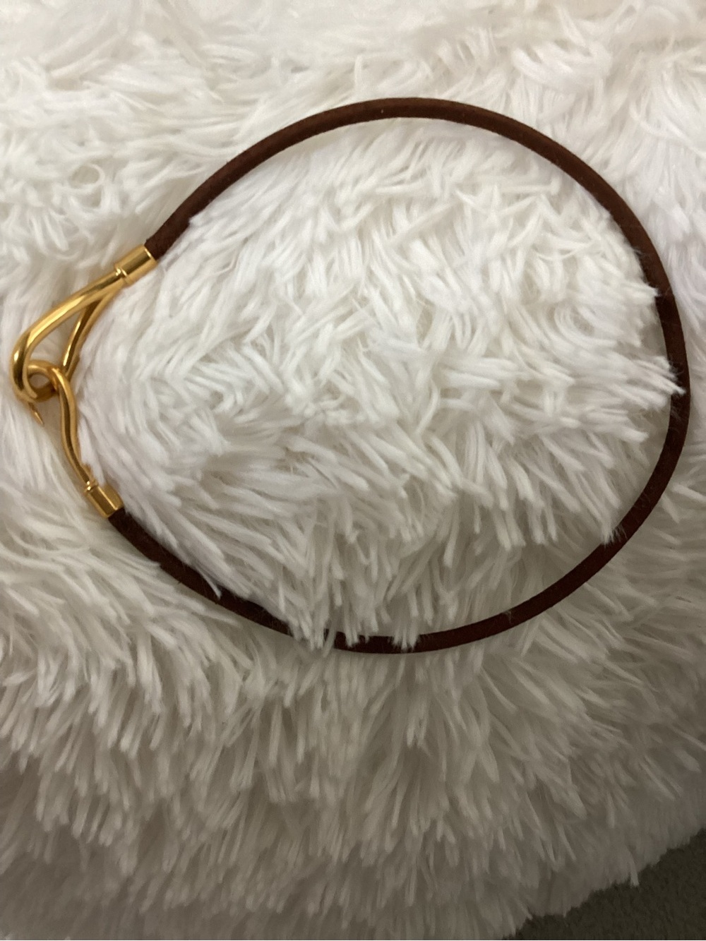 Hermes Jumbo Gold Hook Leather Double Wrap Bracelet or Choker $ is for one, - Picture 7 of 12